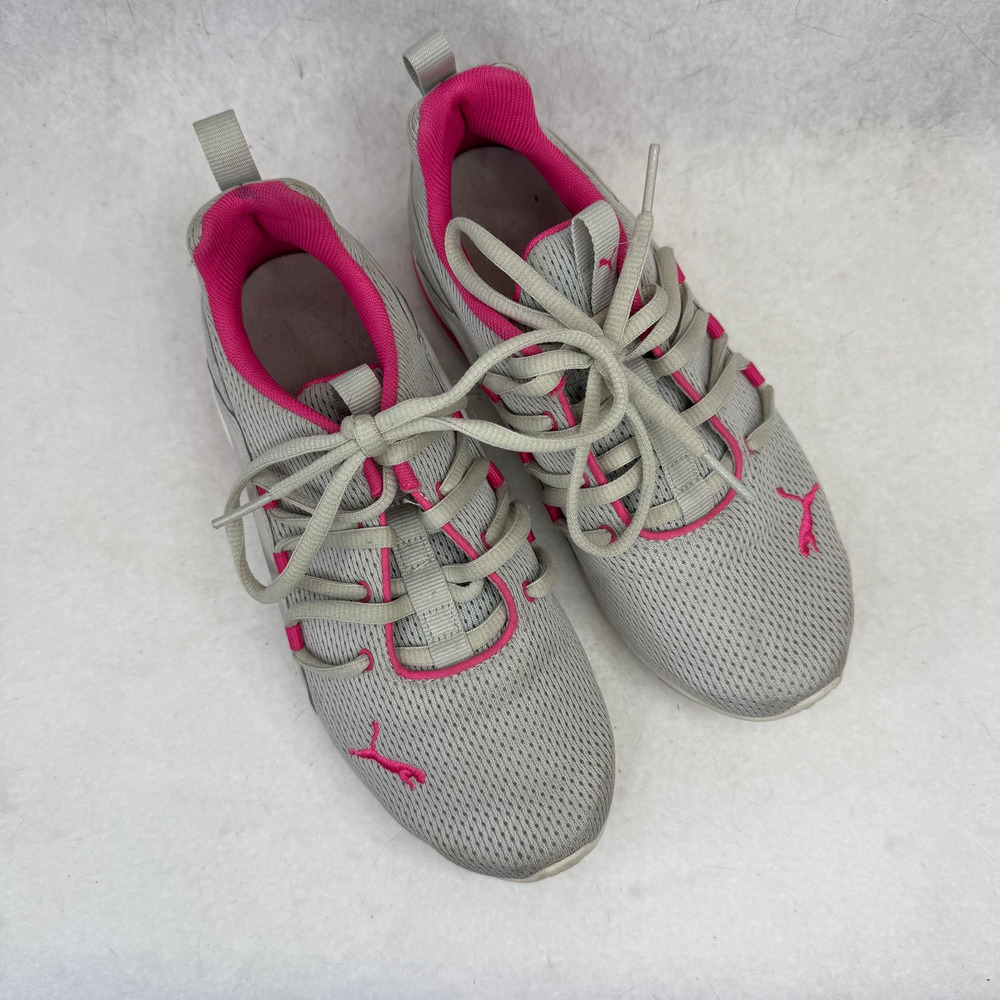 PUMA Kids Gently Worn Pink‎ Gray Athletic Shoes Sz 3C - Picture 2 of 6